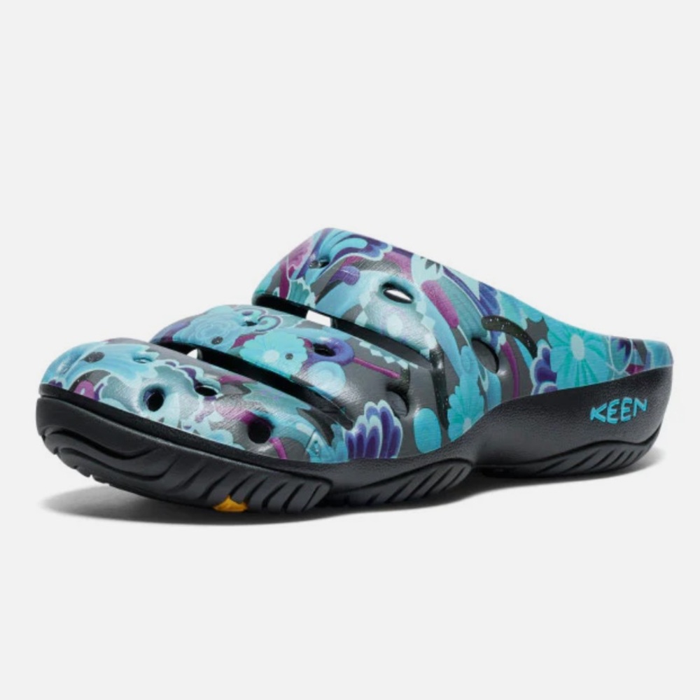 EUC KEEN Yogui Arts Clog, blue floral Unisex Mens 10 = approx Women’s Sz 11-11.5 - Picture 8 of 10